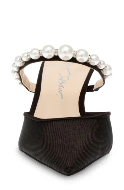 Betsey Johnson Evey Imitation Pearl Pointed Toe Mule