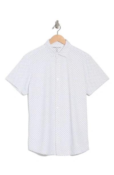 Kenneth Cole Short Sleeve Knit Button-up Golf Shirt In White
