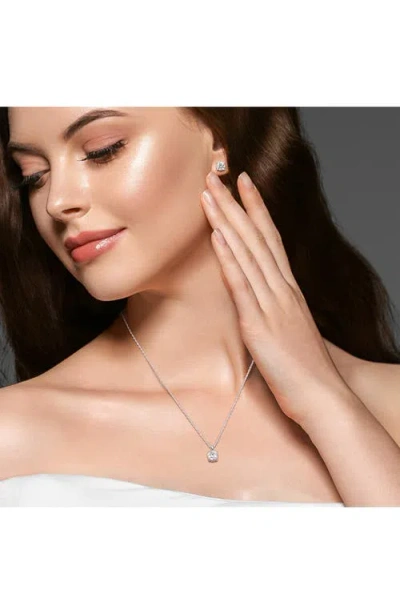 Delmar Round Lab Grown Moissanite Pendant Necklace & Stud Earrings Set