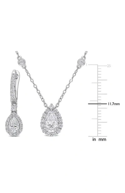 Delmar Lab Grown Moissanite Pendant Necklace & Drop Earrings Set