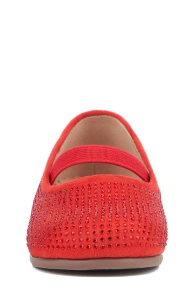 Olivia Miller Kids' Moon Light Mary Jane Flat In Red