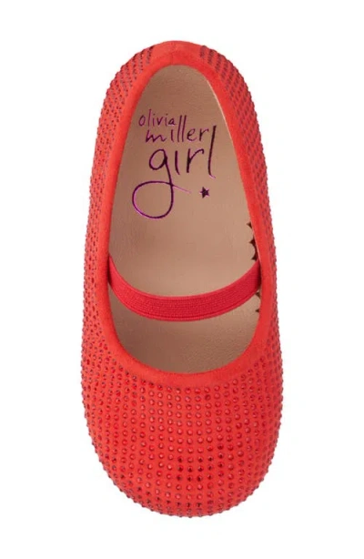 Olivia Miller Kids' Moon Light Mary Jane Flat In Red