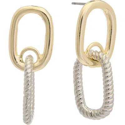 Juvell Two-tone Twisted Link Drop Earrings
