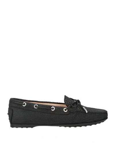 Tod's Woman Loafers Black Size 8 Leather