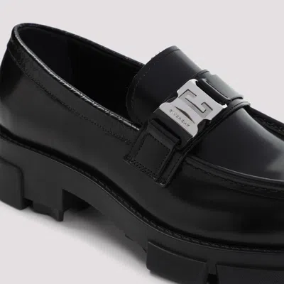 Givenchy Polished Black Bull Leather Loafers With Chunky Sole In Black