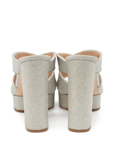 Pre-owned Casadei Vintage 120mm Glitter Platform Sandals