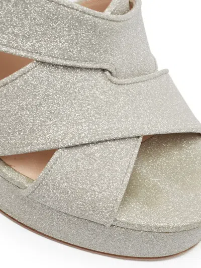 Pre-owned Casadei Vintage 120mm Glitter Platform Sandals