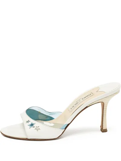 Pre-owned Jimmy Choo 90mm Leather Sandals In White