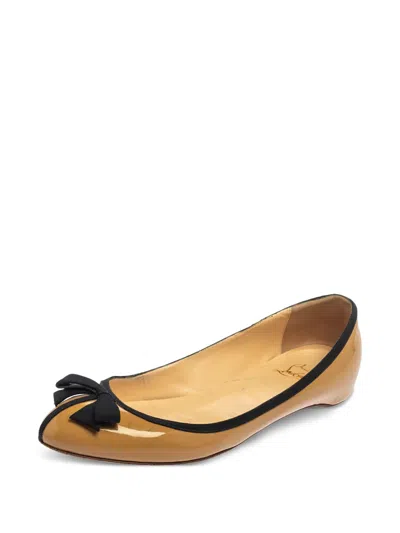 Pre-owned Christian Louboutin Balinodono Ballet Flats In Neutral