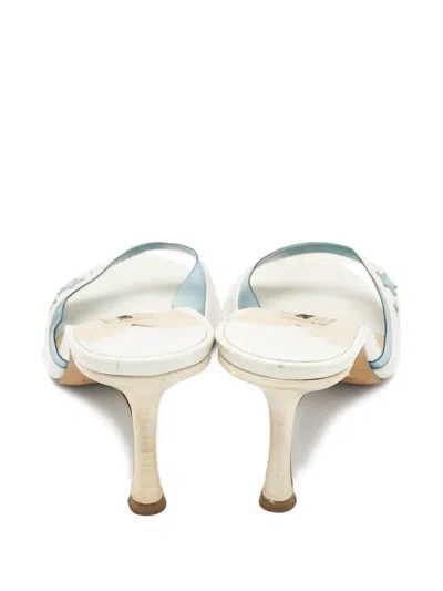 Pre-owned Jimmy Choo 90mm Leather Sandals In White