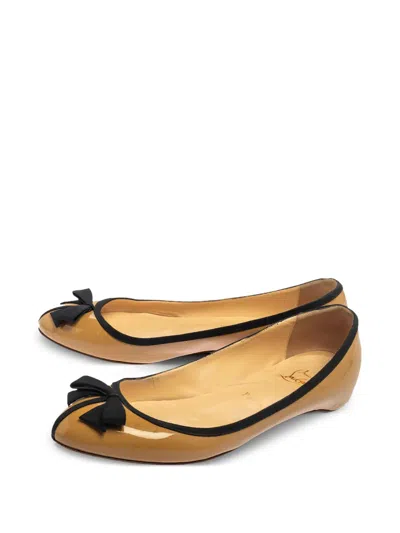 Pre-owned Christian Louboutin Balinodono Ballet Flats In Neutral