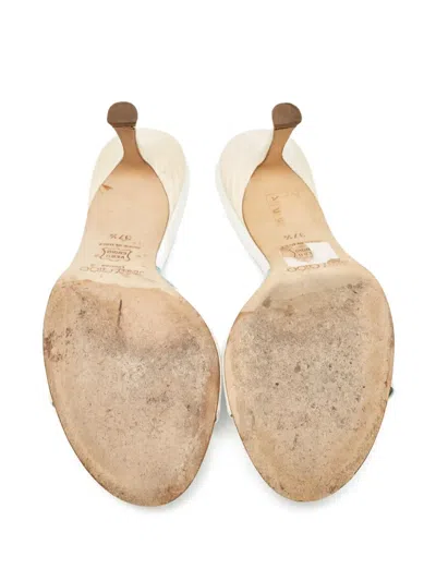 Pre-owned Jimmy Choo 90mm Leather Sandals In White