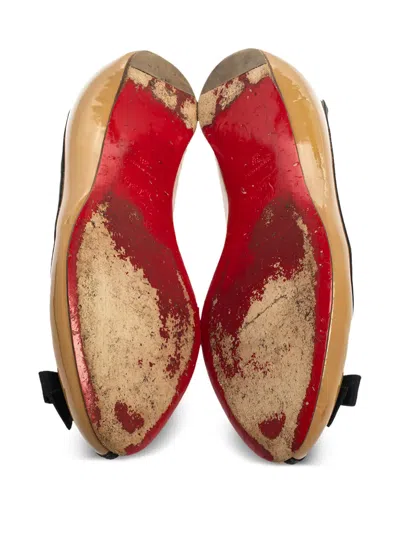 Pre-owned Christian Louboutin Balinodono Ballet Flats In Neutral