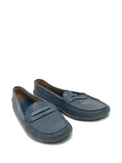 Pre-owned Tod's Vintage Perforated Loafers In Blue