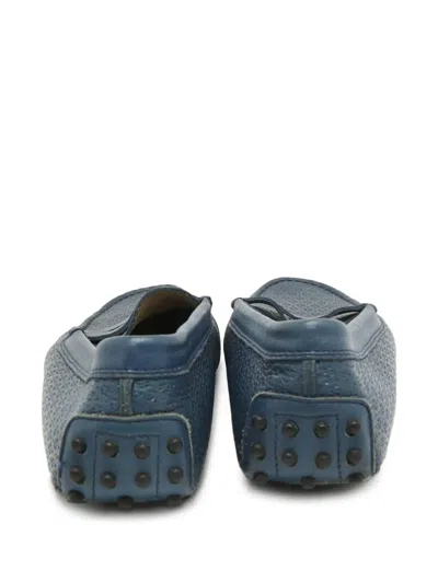 Pre-owned Tod's Vintage Perforated Loafers In Blue