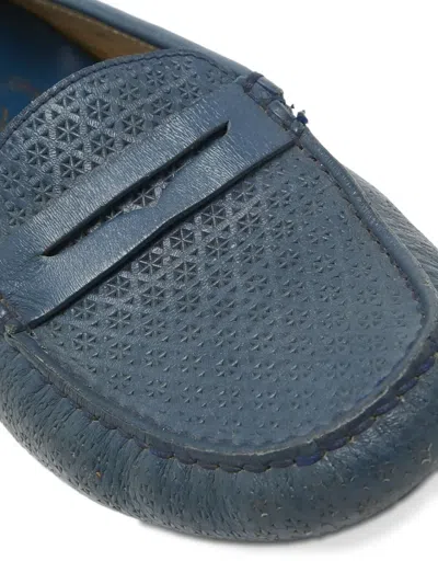 Pre-owned Tod's Vintage Perforated Loafers In Blue