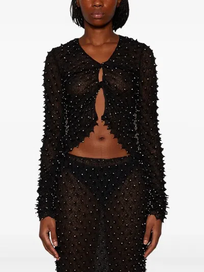Christopher Esber Shibori Crystal-embellished Open-twist Top