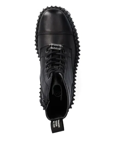 New Rock M-wall083cct-s9 Lace-up Platform Boots In Black