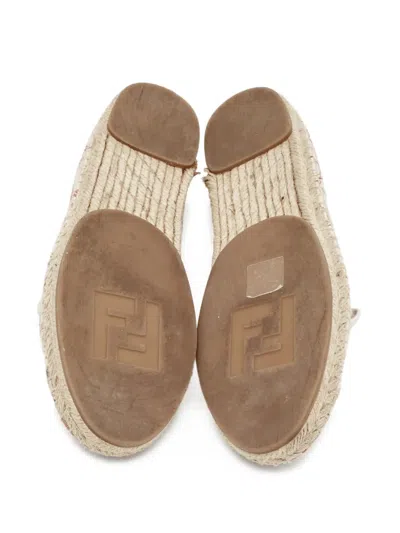 Pre-owned Fendi Printed Espadrilles In Neutral