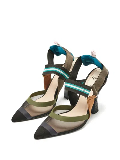 Pre-owned Fendi 110mm Colibri Pumps In Multi