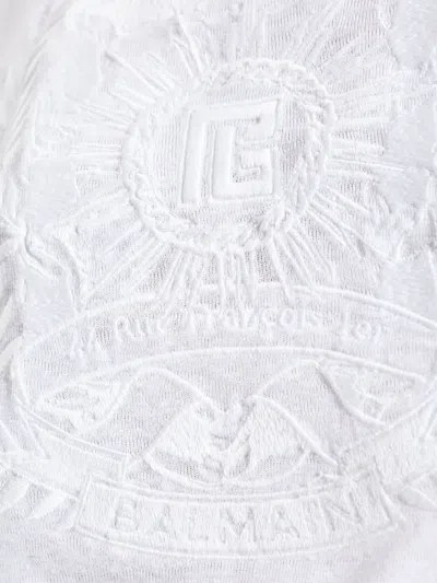 Balmain Embroidered Lace-trimmed Top In White