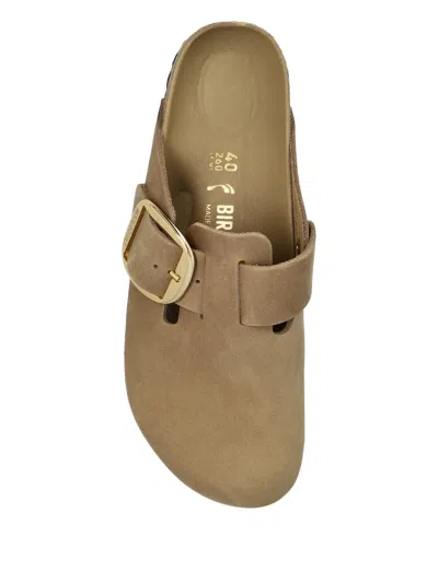 Birkenstock Boston Big Buckle Leather Clogs In Brown