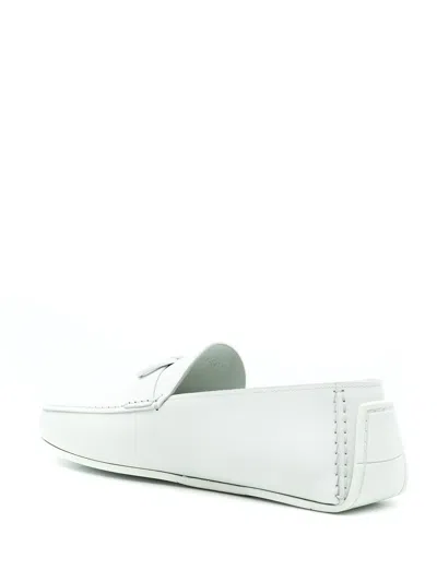 Ferragamo Gancini Calf Leather Slippers In White