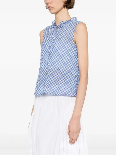 To B. By Agnès B. Checked Sleeveless Blouse