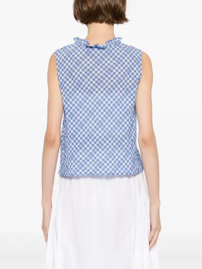 To B. By Agnès B. Checked Sleeveless Blouse