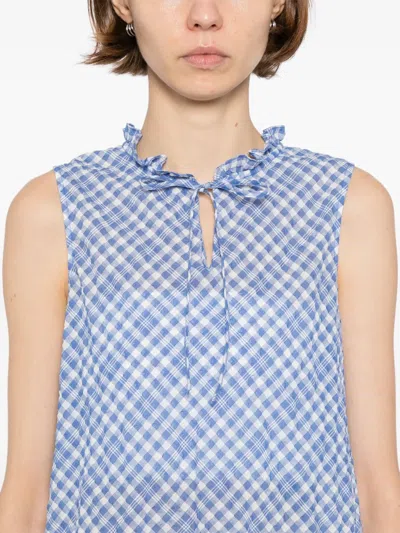 To B. By Agnès B. Checked Sleeveless Blouse