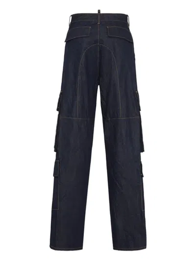 Dsquared2 Panelled Cargo Jeans In Blue