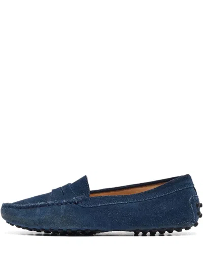 Pre-owned Tod's Vintage Gommino Suede Loafers In Blue