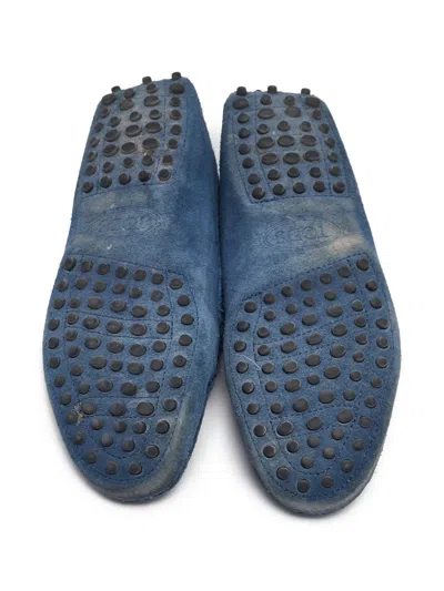 Pre-owned Tod's Vintage Gommino Suede Loafers In Blue