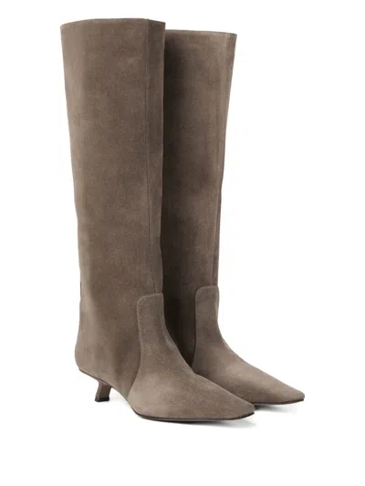 Brunello Cucinelli 35mm Suede Boots In Brown