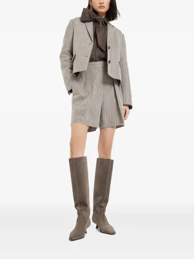 Brunello Cucinelli 35mm Suede Boots In Brown