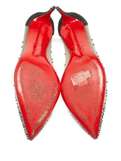 Pre-owned Christian Louboutin 70mm Follies Beaded Pumps