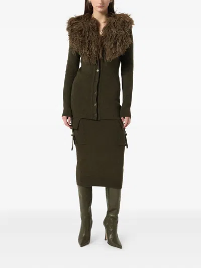 Blumarine Feather-embellished Wool Cardigan