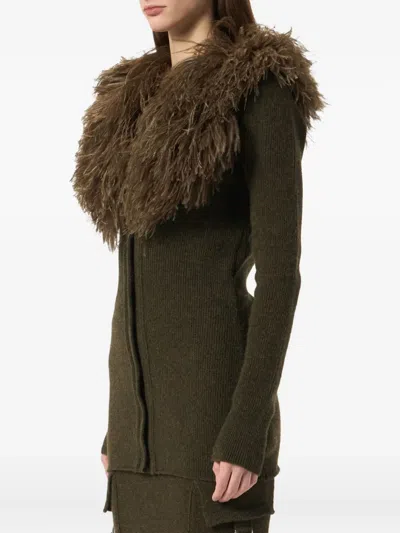Blumarine Feather-embellished Wool Cardigan