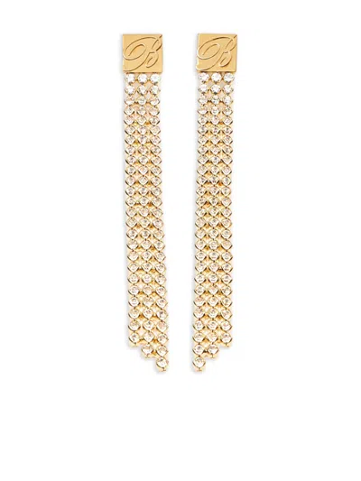 Blumarine Crystal-embellished Earrings In Gold