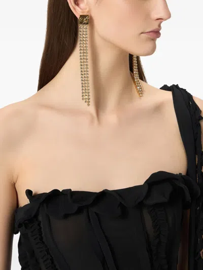 Blumarine Crystal-embellished Earrings In Gold