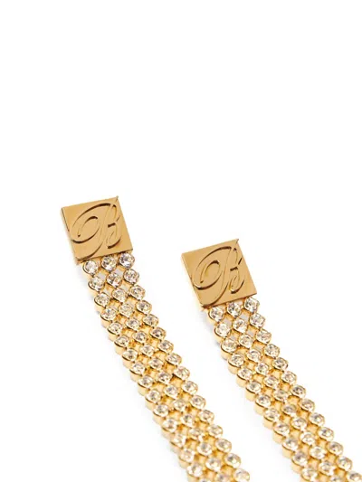 Blumarine Crystal-embellished Earrings In Gold