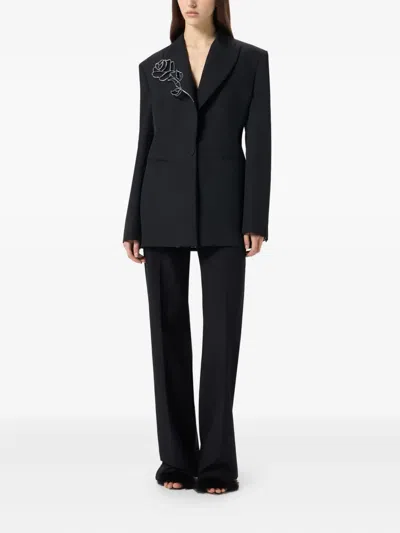 Blumarine Embroidered-rose Blazer