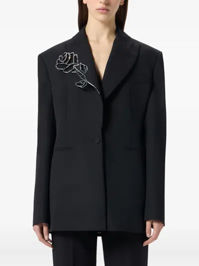 Blumarine Embroidered-rose Blazer