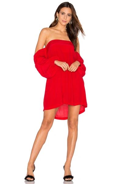 Mlm Label Pillar Shoulder Dress In Cranberry
