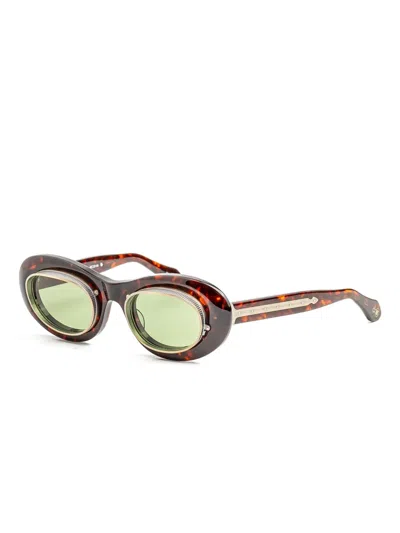 Matsuda Oval-frame Sunglasses In Brown
