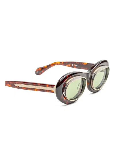 Matsuda Oval-frame Sunglasses In Brown