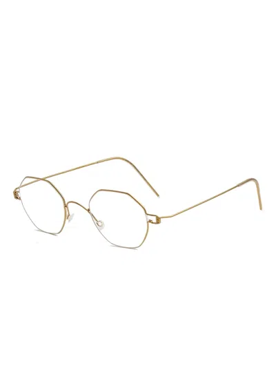 Lindberg Geometric-frame Glasses In Gold