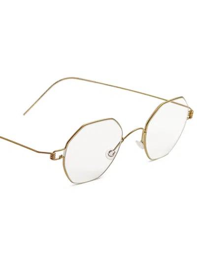 Lindberg Geometric-frame Glasses In Gold