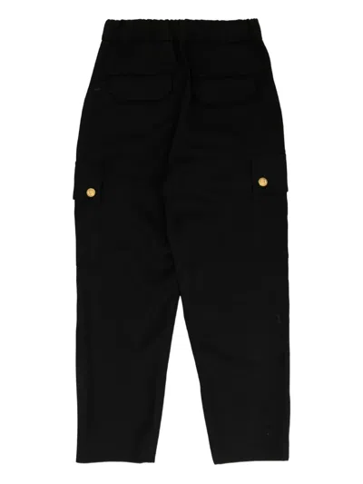 Balmain Gold-button Cargo Trousers In Black