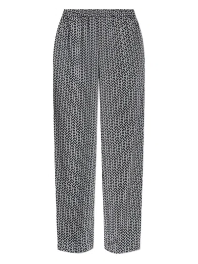 Michael Michael Kors Chevron-print Trousers In Gray